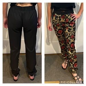 U K 2 L A, black, red and gold pants, size S